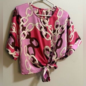 Elli White Front Tie Blouse